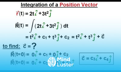 Calculus 3 Vector Calculus in 2D 30 of 39 Integration of a Position Vector