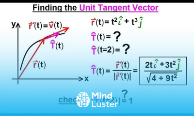 Calculus 3 Vector Calculus in 2D 31 of 39 Finding the Unit Tangent Vector