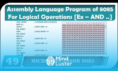Logical Operation AND NAND OR NOR XOR XNOR program in Microprocessor 8085 LogicalOperation