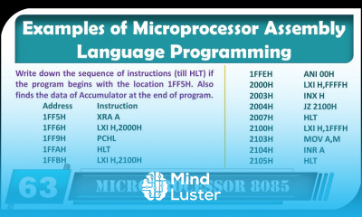 6 Examples of Microprocessor Assembly Language Programming