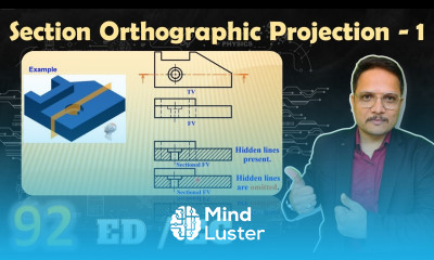 Section Orthographic Projection 1 Sectional view Engineering Drawing