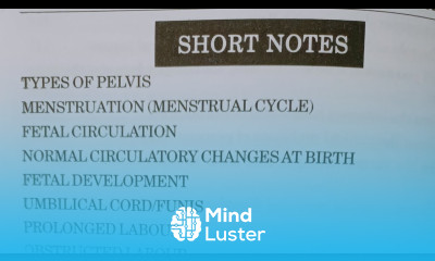 Important Short Questions Of Gynecological OBG