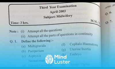 GNM Bsc Previous Question Paper