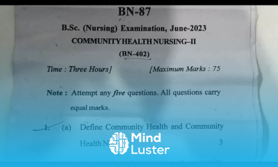 Bsc Nursing June 2023 Questions Paper Community Health Nursing 2