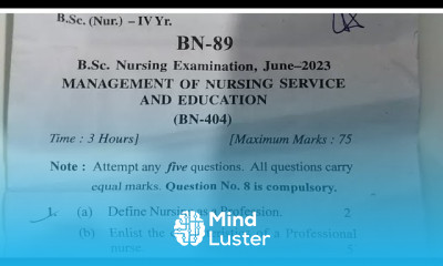 Bsc Nursing Questions Paper June 2023 Management Of Nursing Service And Education