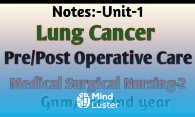 Lung Cancer Preoperative Postoperative Care MSN 2