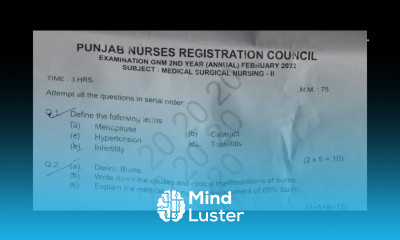 PNRC Gnm 2nd Year February 2022 Question Paper Medical Surgical Nursing 2