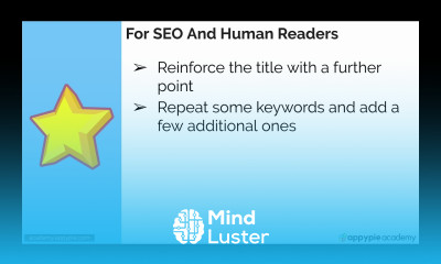 Effective subtitle that reinforces the sales message Lesson 05