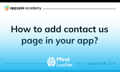 How to add contact us page in your app Lesson 03
