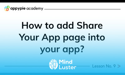 How to add Share Your App page into your app Lesson 09