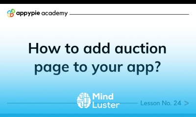 How to add auction page to your app Lesson 24