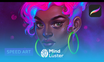 Watch Me Work Neon Portrait in Procreate Speed Art