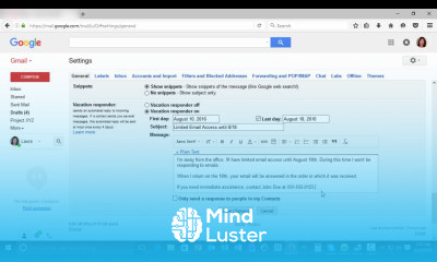 How to Set Up a Gmail Vacation Responder Email Message
