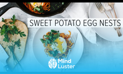 SPIRALIZED SWEET POTATO EGG NESTS healthy breakfast recipe