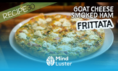 Easy Frittata Lunch Filled with Leek Smoked Ham and Goat Cheese