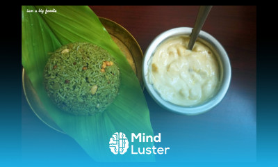 Today Healthy lunch Coriander Rice mango raitha