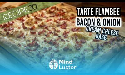 Tarte flambee a cheese and bacon pizza from Alsace