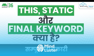 This Static Final Keywords Important Keywords in Java Android Java Tutorial