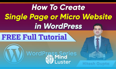 How to create Single Page Website in WordPress One Page Website FREE WordPress Website Tutorial
