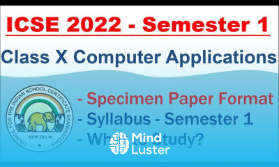 ICSE Class 10 2022 Semester 1 Specimen Paper Analysis of Computer Applications