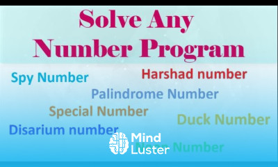 Learn Solve any Number Program - Mind Luster