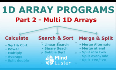 Learn Multi 1D Array programs - Mind Luster