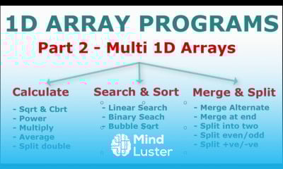 Learn Multi 1D Array programs - Mind Luster