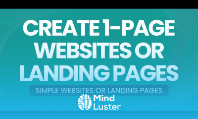 Video 33 How To Create 1 Page Landing Pages or 1 Page Websites
