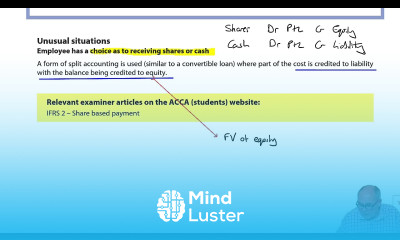 Unusual situations Share based payments IFRS 2 ACCA SBR lectures