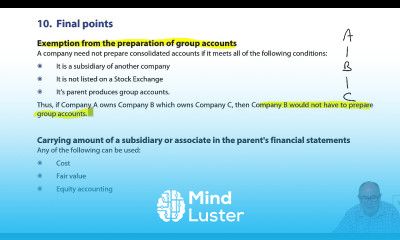 Basic group structures Final points ACCA SBR
