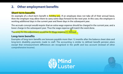 Other Employment Benefits ACCA SBR
