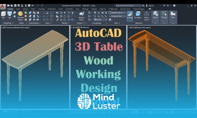 AutoCAD 3D Table Woodworking Design Tutorial
