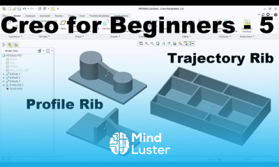 Creo Tutorial for Beginners 5 Creo Profile Rib Creo Trajectory Rib