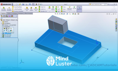 SolidWorks Basics Tutorial for Beginners 4 Learn SolidWorks Online Free Extrude Boss Base Cut
