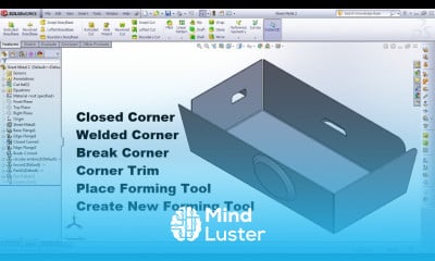 SolidWorks Sheet Metal Tutorial for Beginner 2 Closed Welded Break Corner Trim Forming Tool