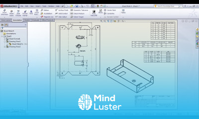 SolidWorks Sheet Metal Drawing Tutorial Bend Line Flat Pattern Unfolded Bend Table Punch Table
