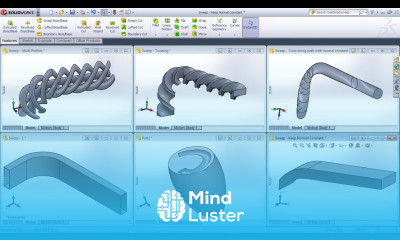SolidWorks Swept Boss Base Swept Cut Tutorial Guide Curves Multiple Paths Twist Along Path