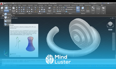 AutoCAD 3D Revolve Command Tutorial Complete Options covered Solid Surface X Y Z Object