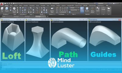 AutoCAD 3D Loft Command Tutorial Complete AutoCAD Loft Path AutoCAD Loft Guides