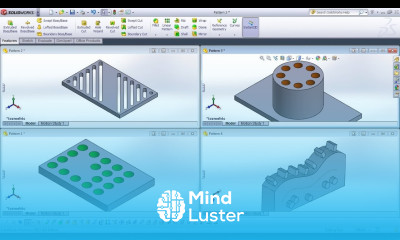SolidWorks Pattern Feature Tutorial Complete Linear Circular Pattern Curve Driven Pattern