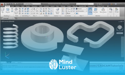 AutoCAD 3D Tutorial for Beginners 3 of 3 AutoCAD Revolve Sweep Spring Loft Command
