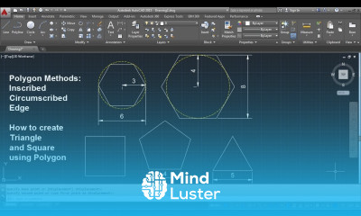 AutoCAD Polygon Command Tutorial Complete Inscribed Circumscribed Edge Triangle Square