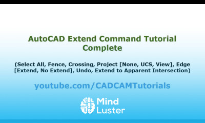 AutoCAD Extend Command Tutorial Complete Apparent Intersection Multiple Lines to Line and Arc