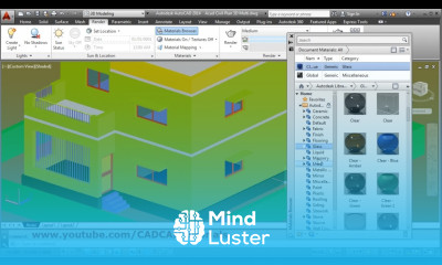 AutoCAD Material and Rendering Tutorial AutoCAD 3D House Modeling Tutorial Beginner Basic 7