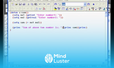 Learn AutoLISP Programming Tutorial 2B - Mind Luster