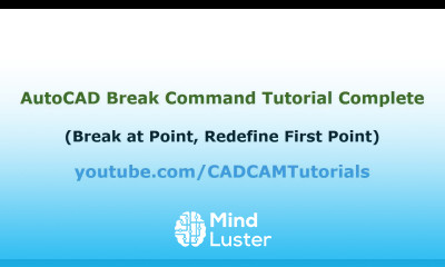 Learn AutoCAD Break Break At Point Command Tutorial Complete AutoCAD ...