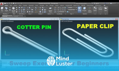 AutoCAD 3D Practice Drawing for Sweep Command AutoCAD 3D Modeling Paper Clip Cotter Pin Tutorial
