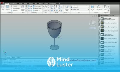 AutoCAD 3D Glass Tutorial AutoCAD 2010 Apply Material Download Block