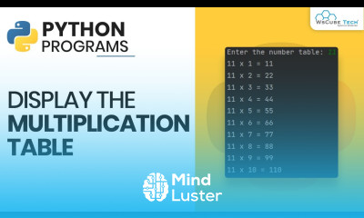 Display the Multiplication Table Python Program Tutorial
