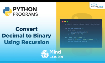Convert Decimal to Binary Using Recursion Python Program Tutorial